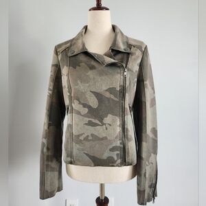 Marrakech Camo Suede Moto Faux Suede Anthropologie Small EUC